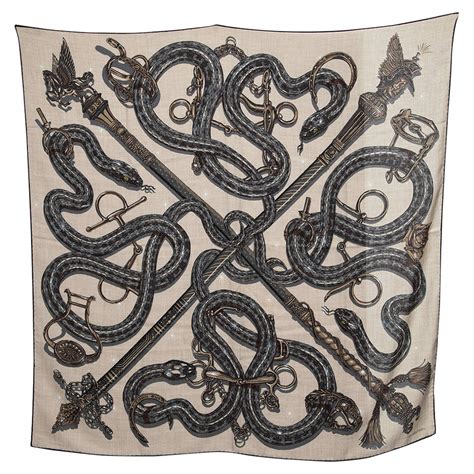 hermes scarf caducee rock|HERMES Cashmere Silk Caducee Rock Scarf 100.